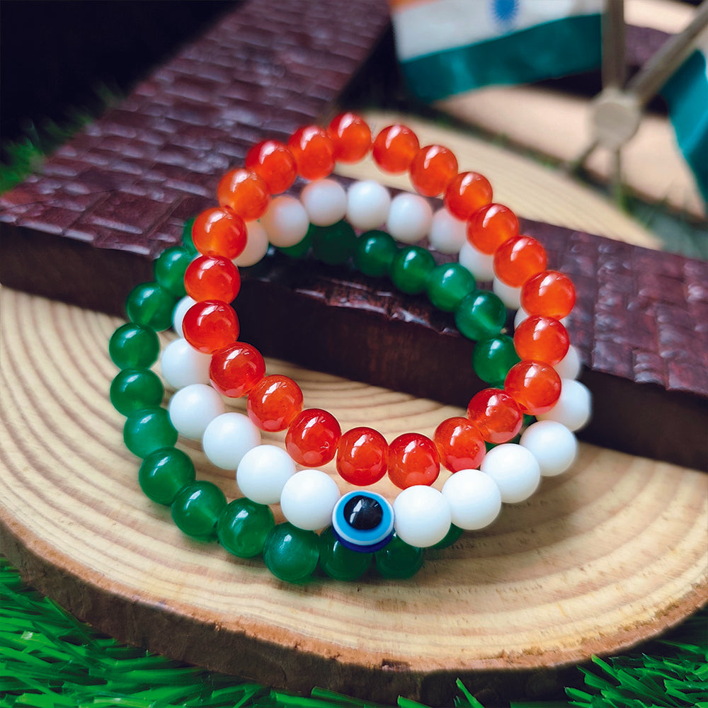 The99Jewel Independence Day Special Tiranga Beads Bracelet