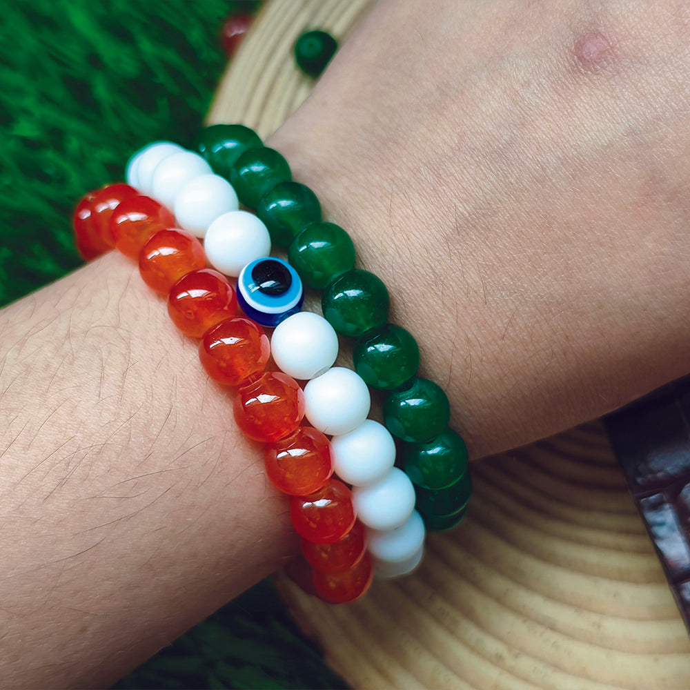 The99Jewel Independence Day Special Tiranga Beads Bracelet