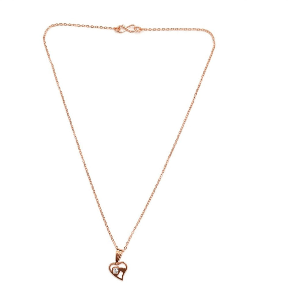 The99Jewel Heart shape Rose Gold-Plated Chain Pendant