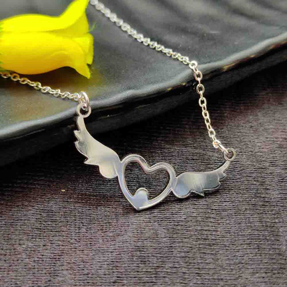 The99Jewel Heart Wings Chain Pendant