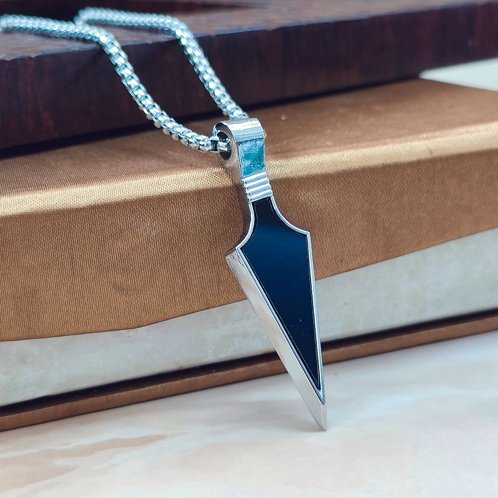 The99Jewel Silver  chain with Black Arrow Pendant for men