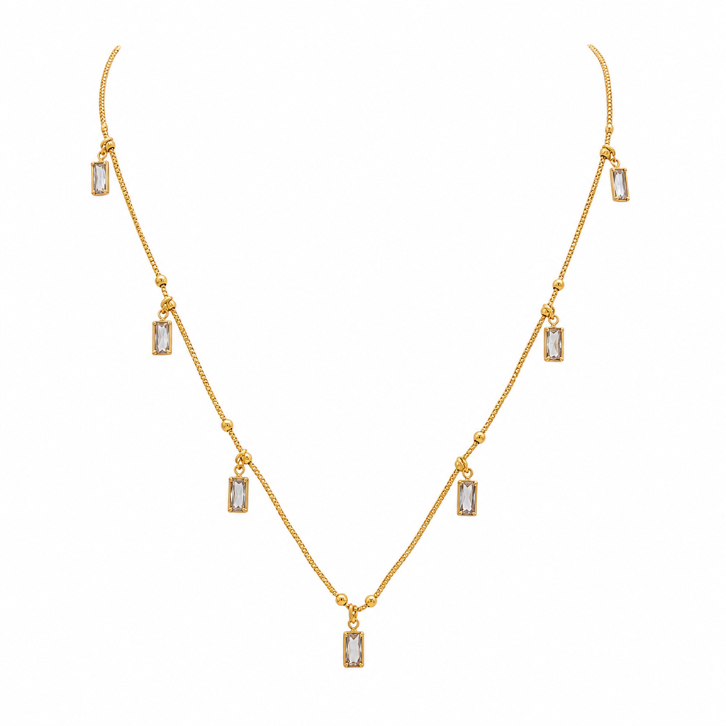 The99Jewel Elegant Gold Plated Trendy  Charm Necklace with Delicate Chain