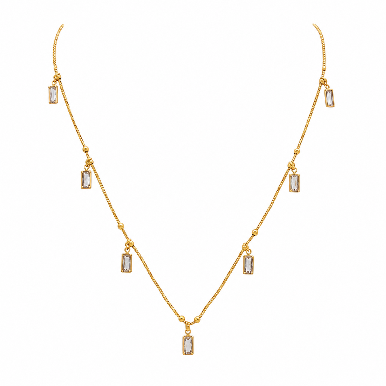 The99Jewel Elegant Gold Plated Trendy  Charm Necklace with Delicate Chain