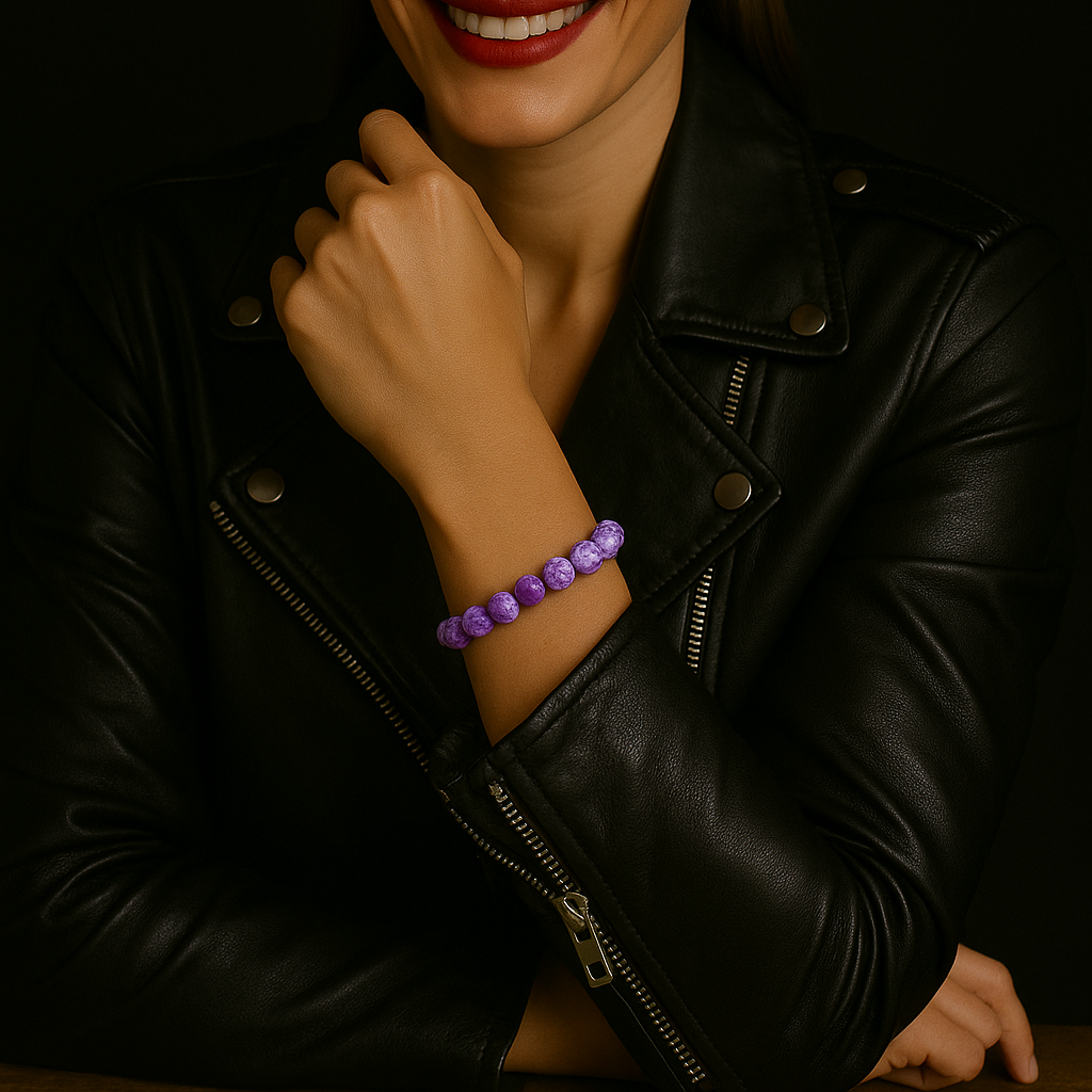The99Jewel Purple Glass Beads Bracelet - 1405108