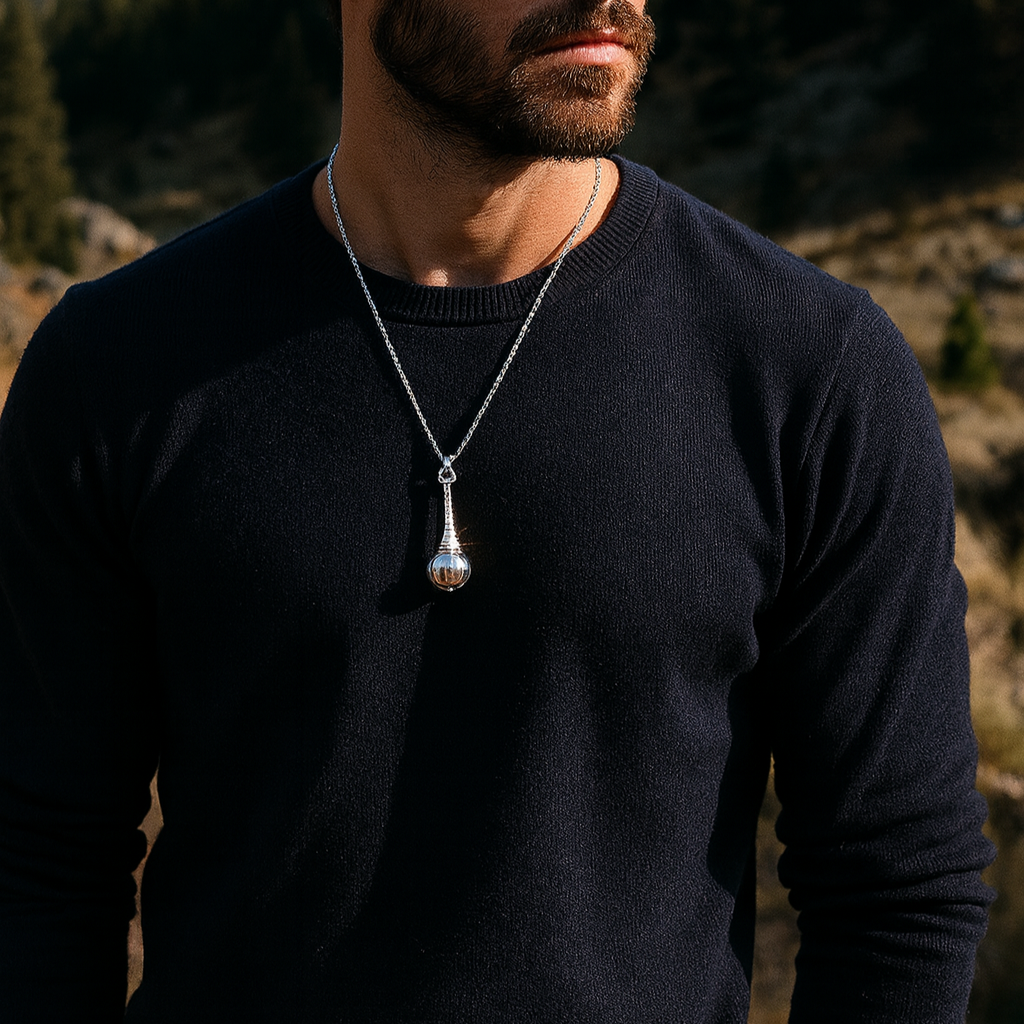 The99Jewel Hanuman Gada Silver Pendant with ball chain For Unisex