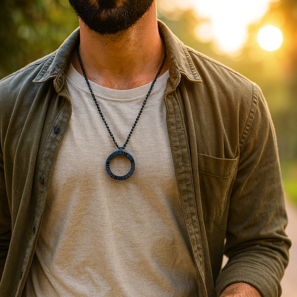 The99Jewel Black Ring Chain for Men & Boys