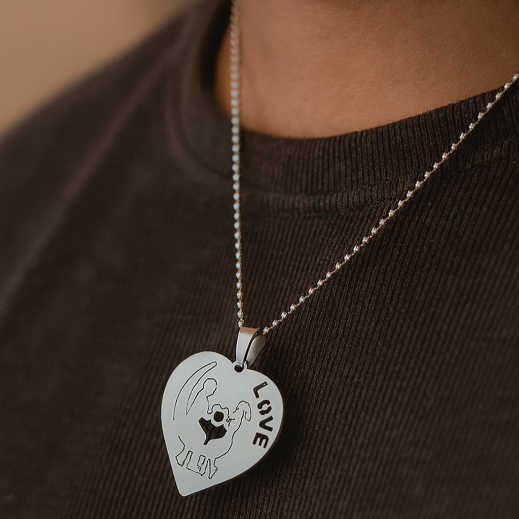 The99Jewel Couple Heart Shape Love Chain Pendant For Men