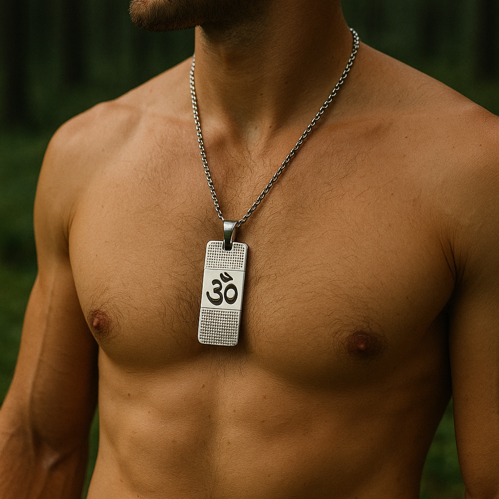 The99Jewel Silver Plated OM Chain Pendant - 1404608