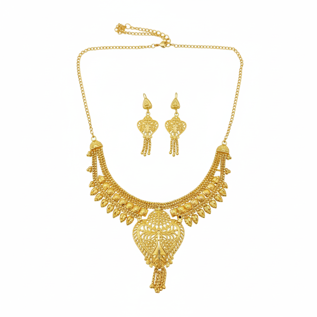 The99Jewel Elegant Gold Look Forming Necklace Set Traditional Jewelry for Women (Assorted Design )