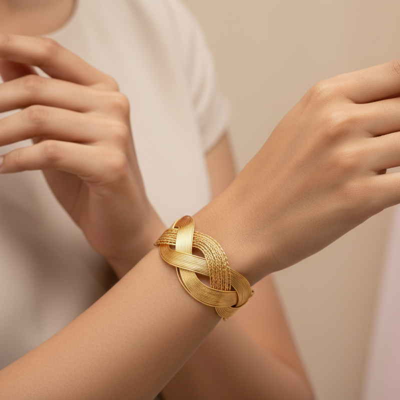 The99Jewel Gold Plated Adjustable Kada