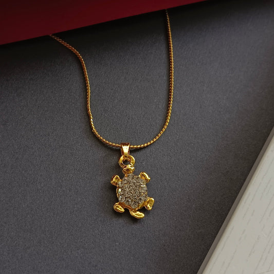 Austrian Stone Gold Plated tortoise Chain Pendant