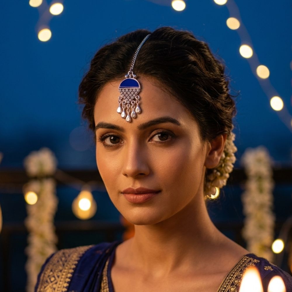 The99Jewel Oxidised Navratri Mangtikka for Women Traditional Festive Jewellery