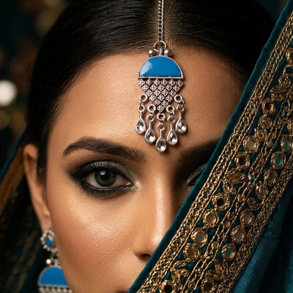 The99Jewel Oxidised Navratri Mangtikka for Women Traditional Festive Jewellery