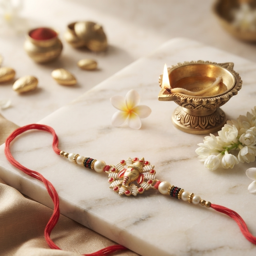 The99Jewel Traditional Meenakari Rakhi for Brother | Premium Raksha Bandhan Rakhi