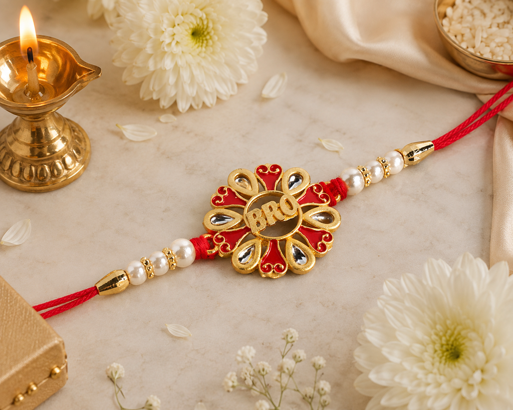 The99Jewel Traditional Meenakari Rakhi for Brother | Premium Raksha Bandhan Rakhi