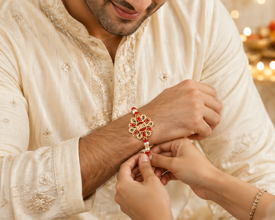 The99Jewel Traditional Meenakari Rakhi for Brother | Premium Raksha Bandhan Rakhi
