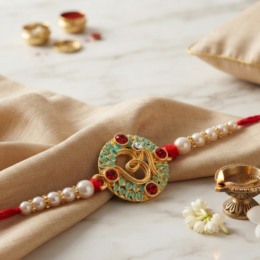 The99Jewel Traditional Meenakari Rakhi for Brother | Premium Raksha Bandhan Rakhi