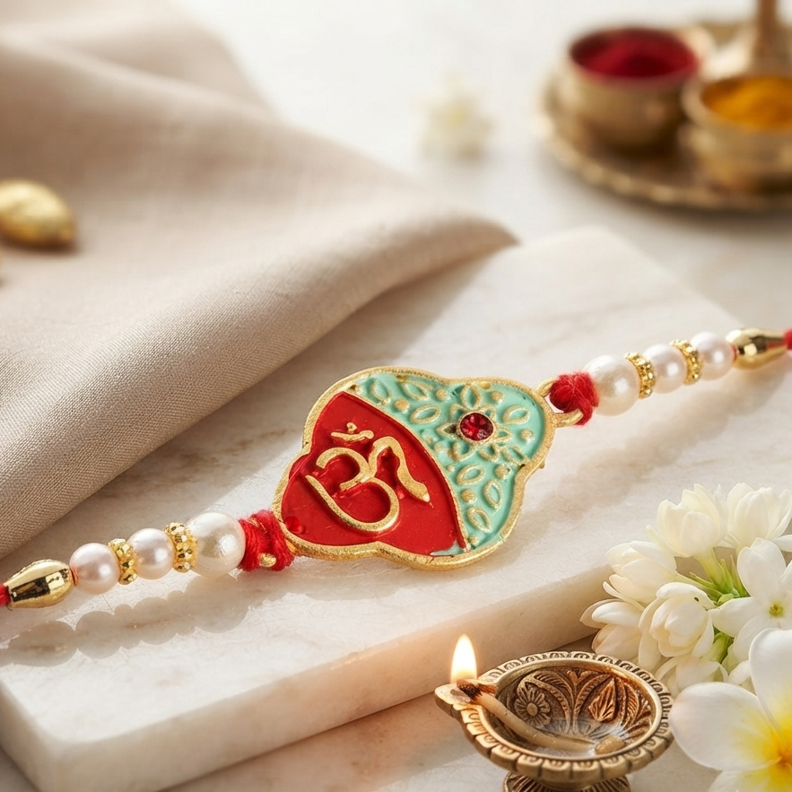The99Jewel Traditional Meenakari Rakhi for Brother | Premium Raksha Bandhan Rakhi