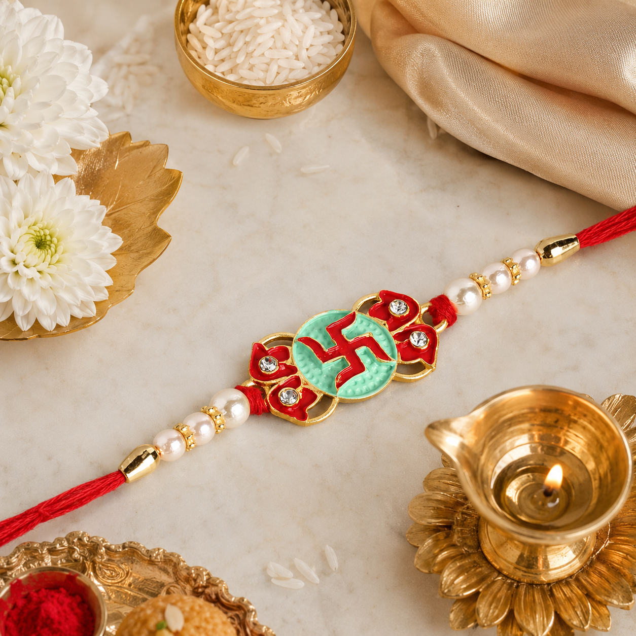 The99Jewel Traditional Meenakari Rakhi for Brother | Premium Raksha Bandhan Rakhi