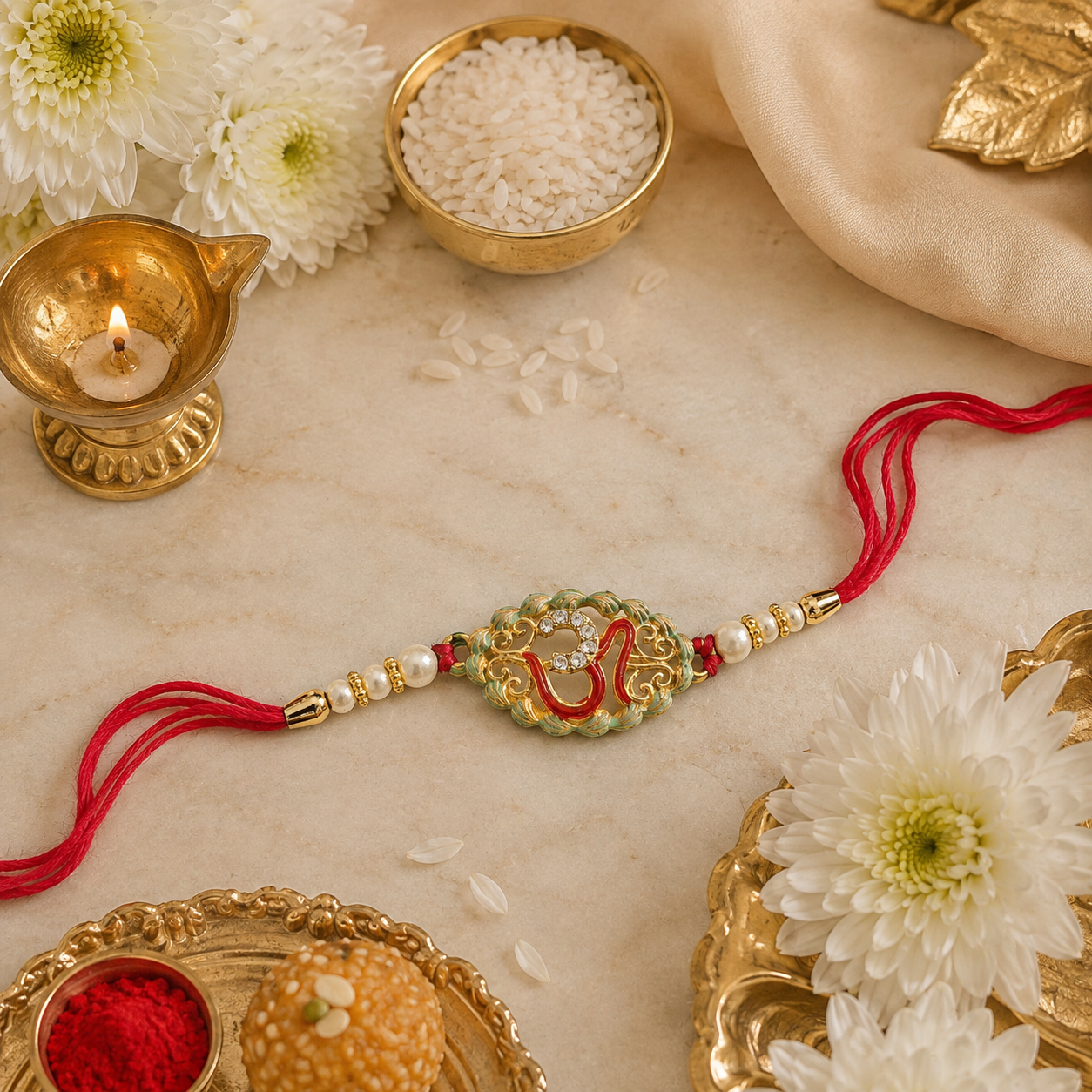 The99Jewel Traditional Meenakari Rakhi for Brother | Premium Raksha Bandhan Rakhi