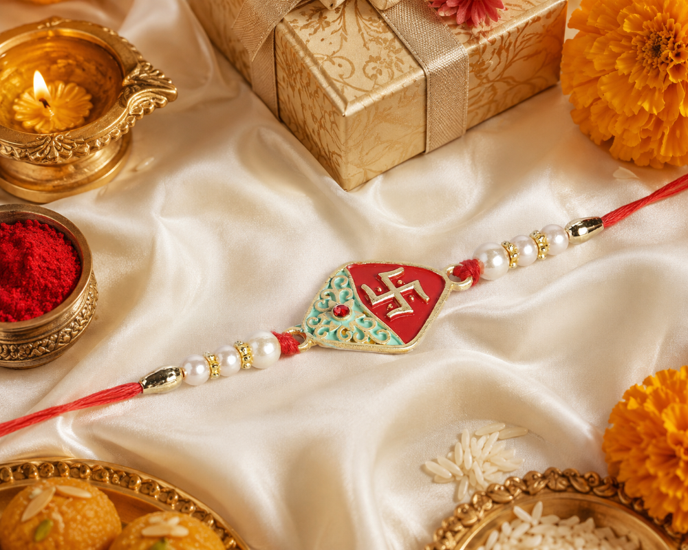 The99Jewel Traditional Meenakari Rakhi for Brother | Premium Raksha Bandhan Rakhi