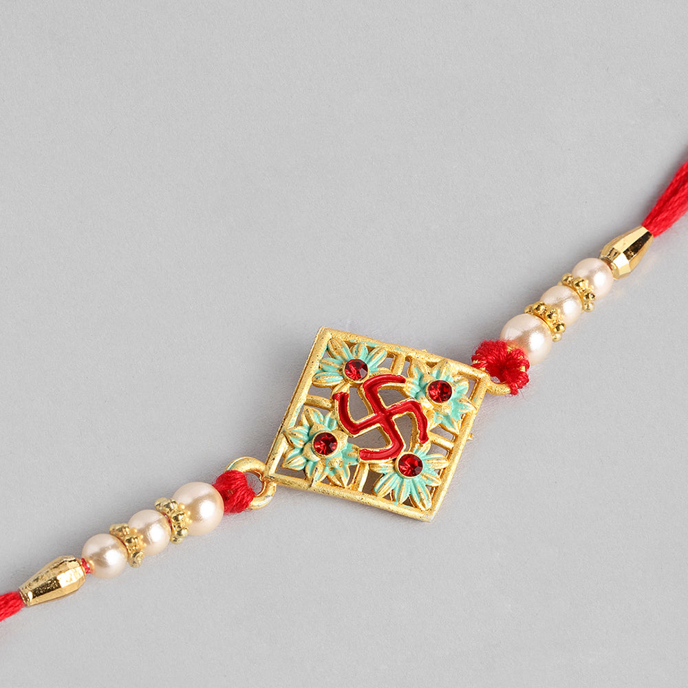 The99Jewel Traditional Meenakari Rakhi for Brother | Premium Raksha Bandhan Rakhi