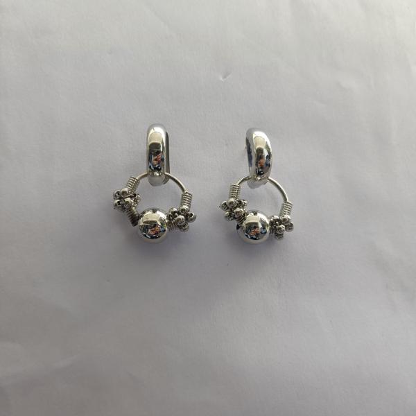The99Jewel Rhodium Plated Dangler Earrings