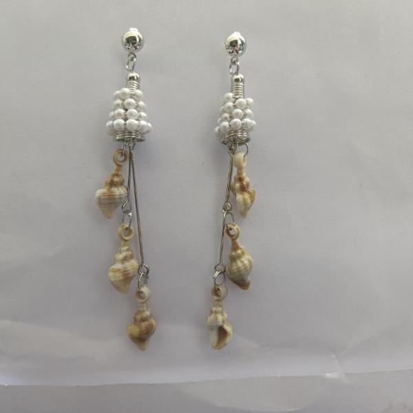 The99Jewel Silver Plated Pearl & Shell Dangler Earrings