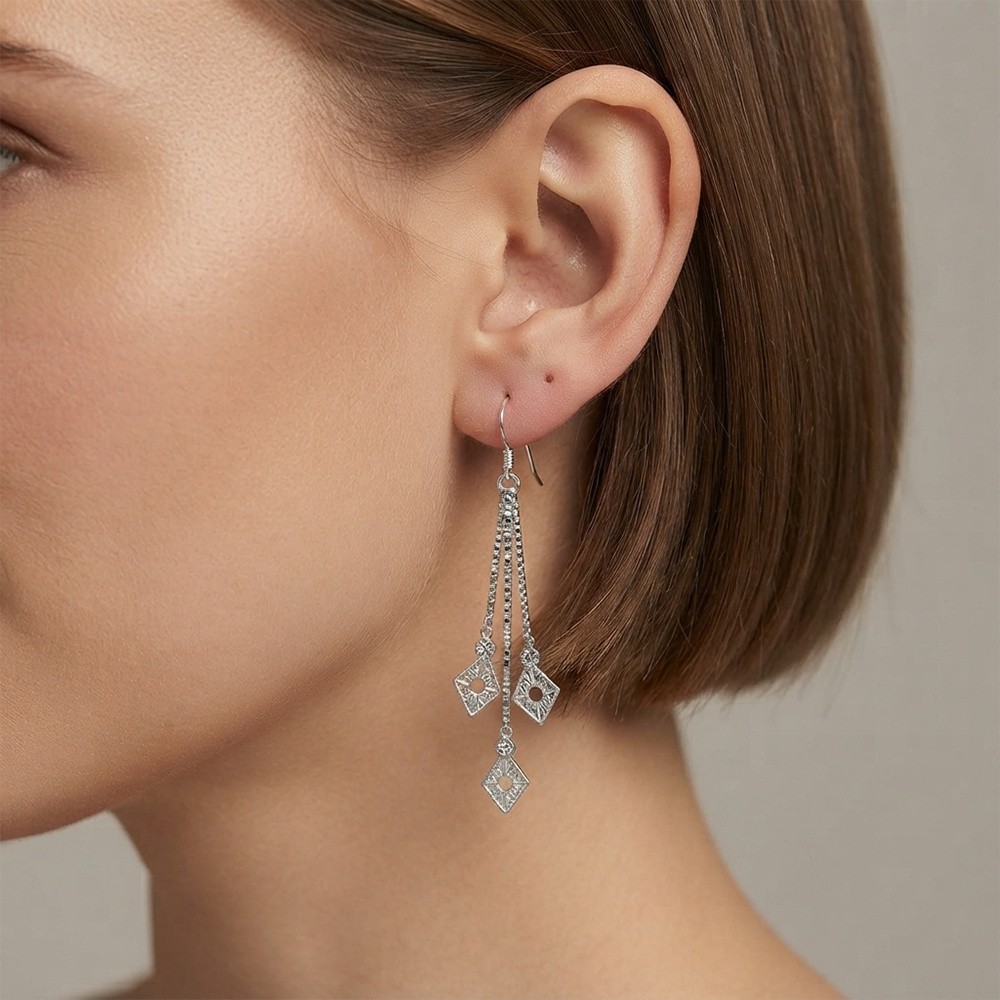 The99Jewel Elegant Crystal Stone Dangler Earrings for Women