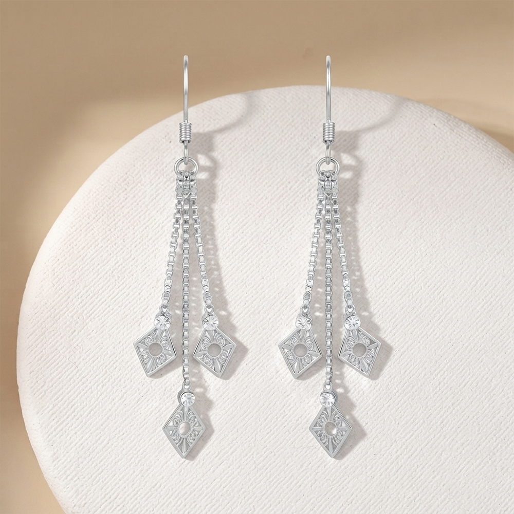 The99Jewel Elegant Crystal Stone Dangler Earrings for Women