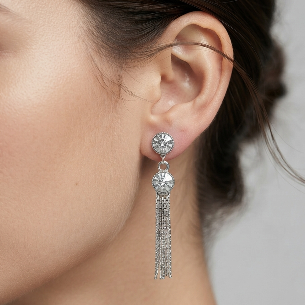 The99Jewel Elegant Crystal Stone Dangler Earrings for Women