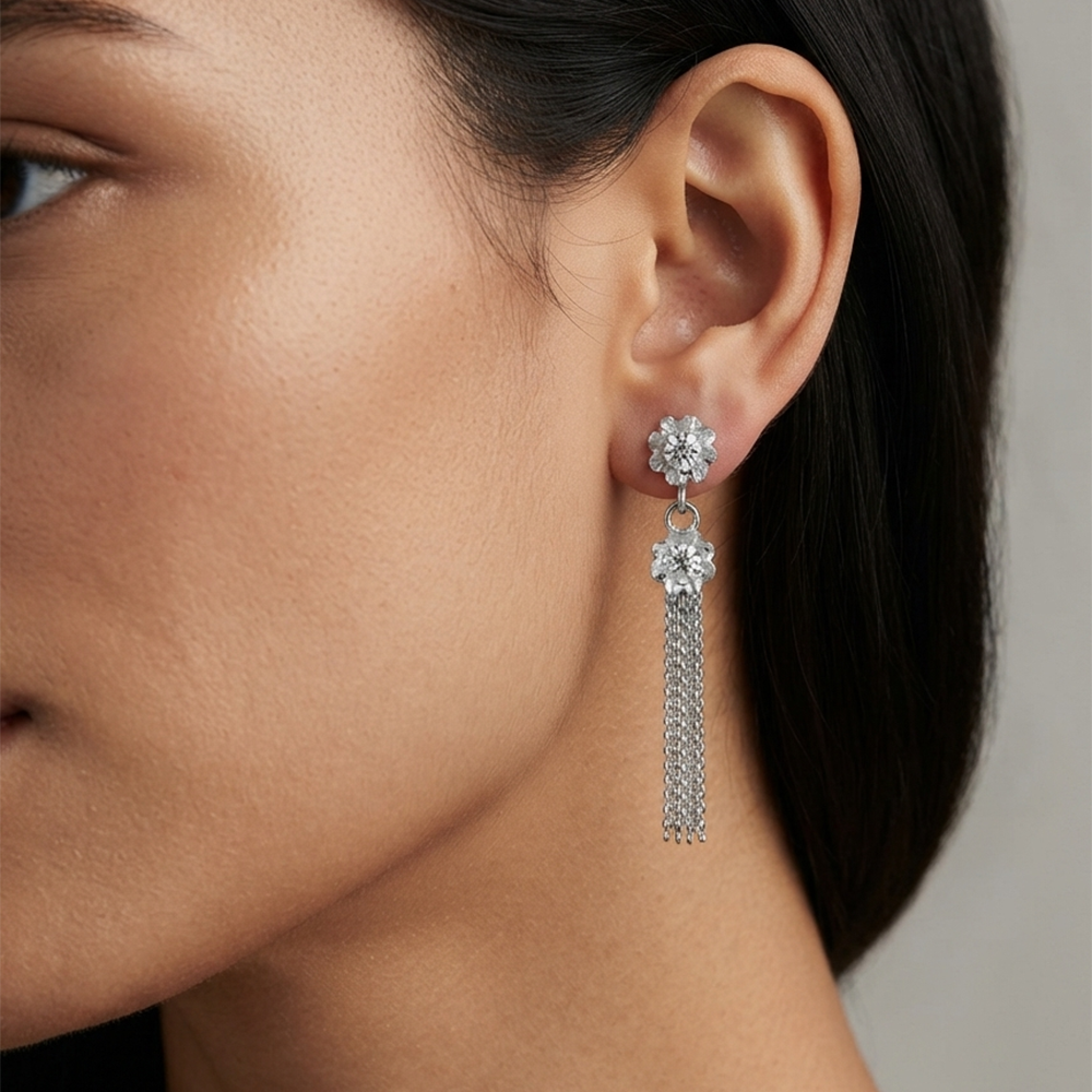 The99Jewel Elegant Crystal Stone Dangler Earrings for Women