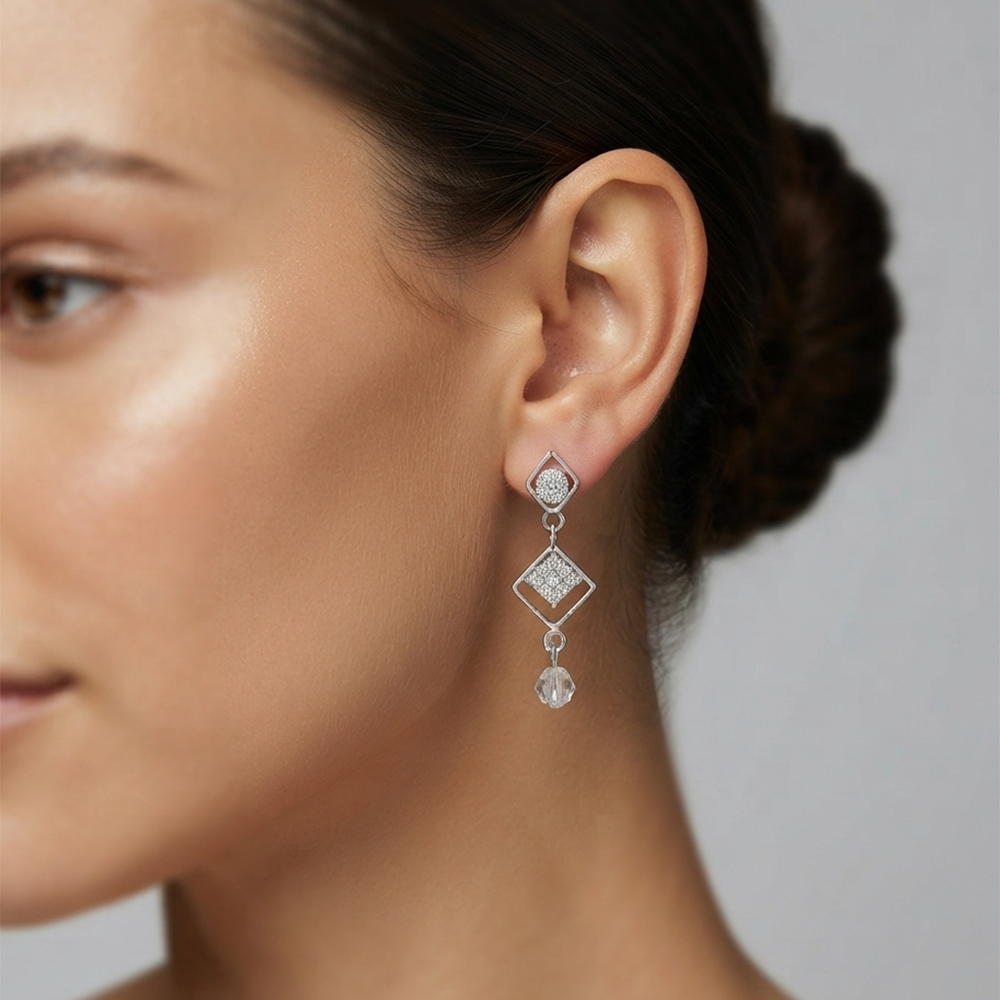 The99Jewel Elegant Crystal Stone Dangler Earrings for Women