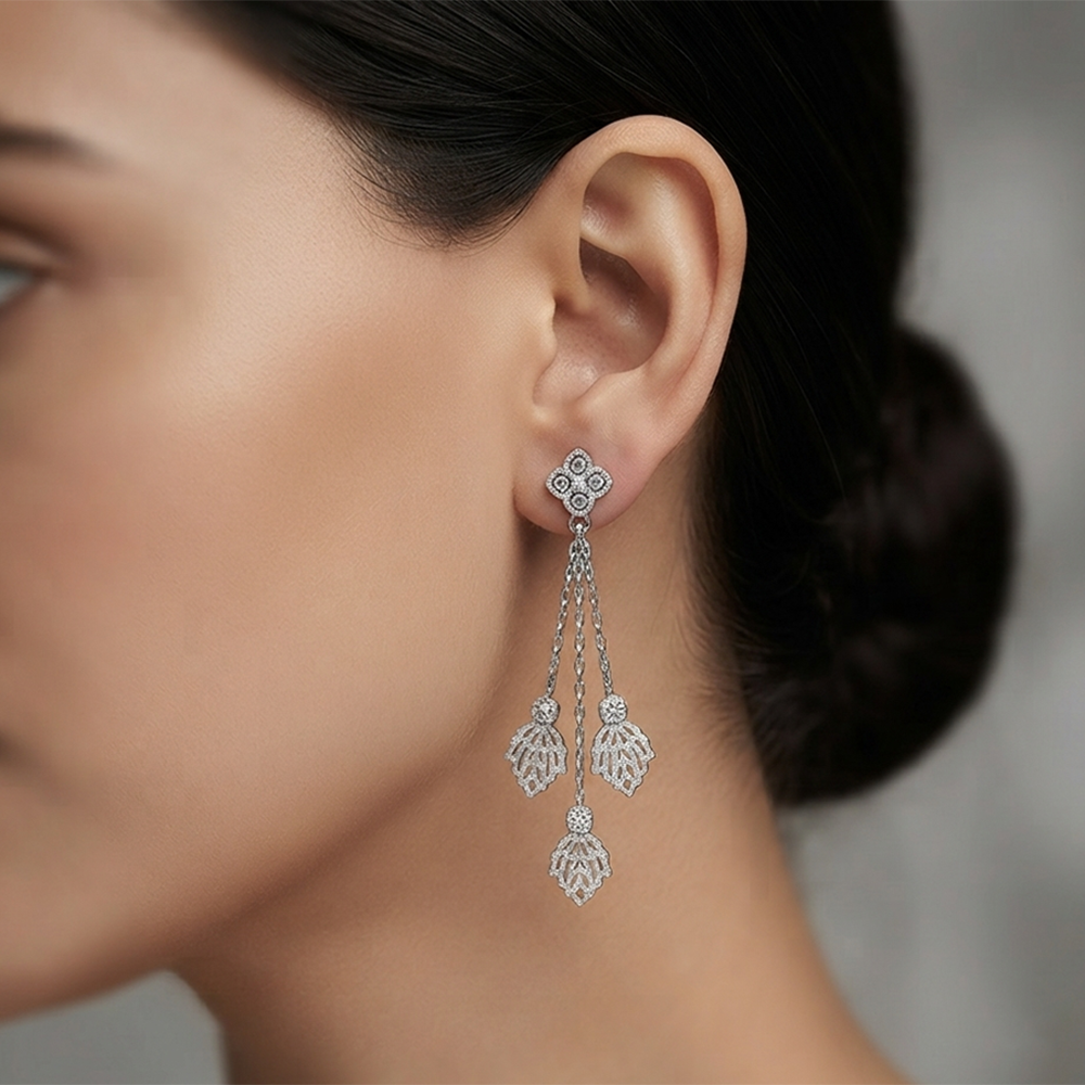 The99Jewel Designer Crystal Stone Drop Earrings for Women