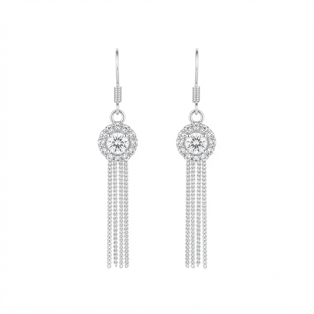 The99Jewel Sparkling Crystal Stone Long Earrings