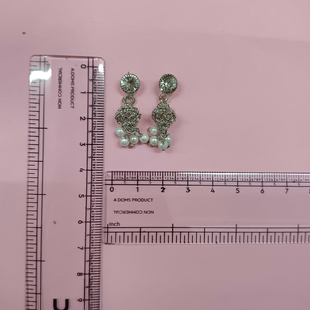 The99Jewel Sparkling Crystal Stone Long Earrings with pearl