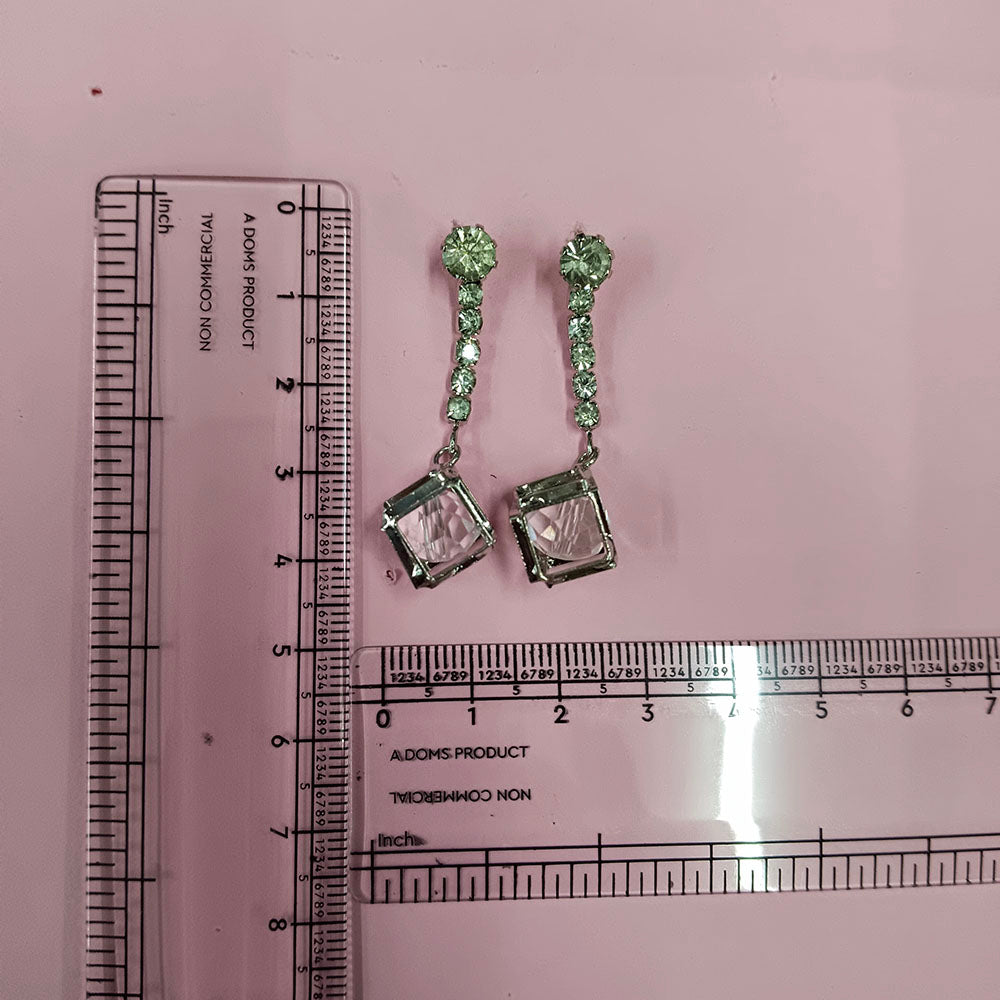 The99Jewel Sparkling Crystal Stone Long Earrings with cubic drop