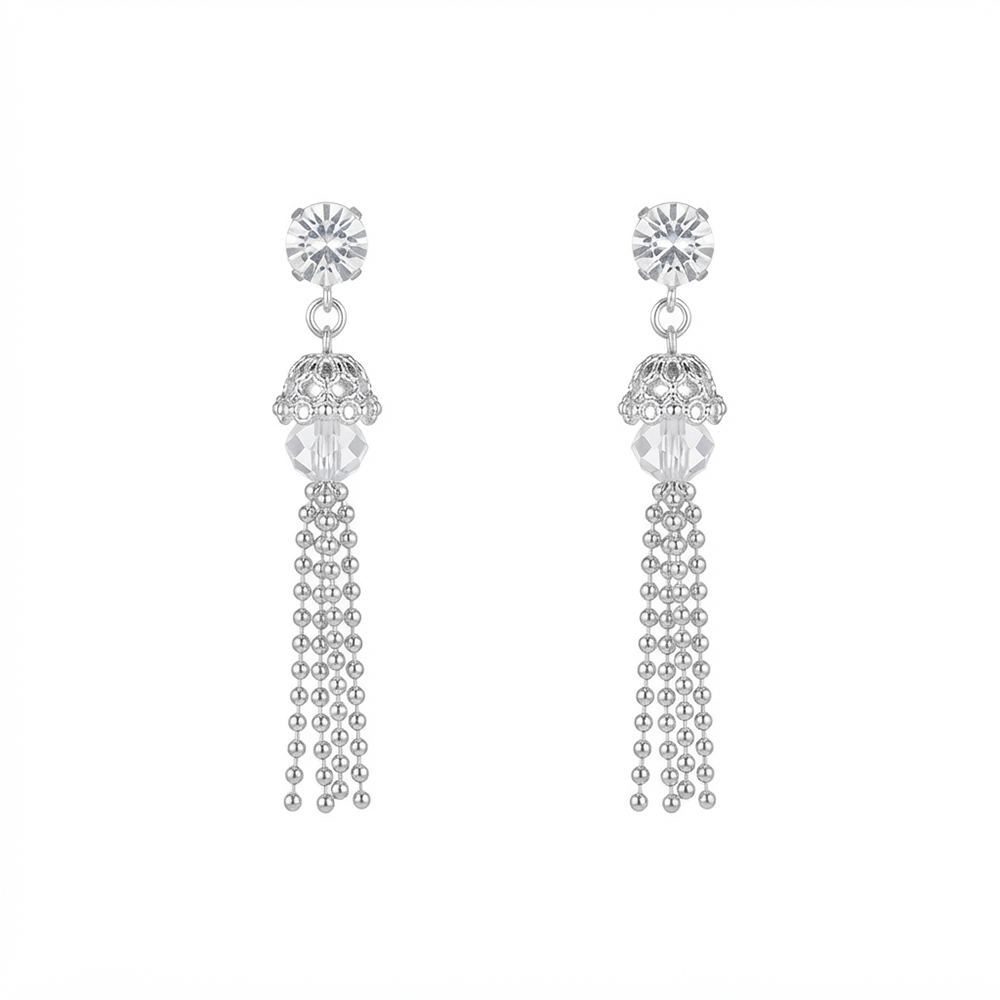 The99Jewel Sparkling Crystal Stone Long Earrings