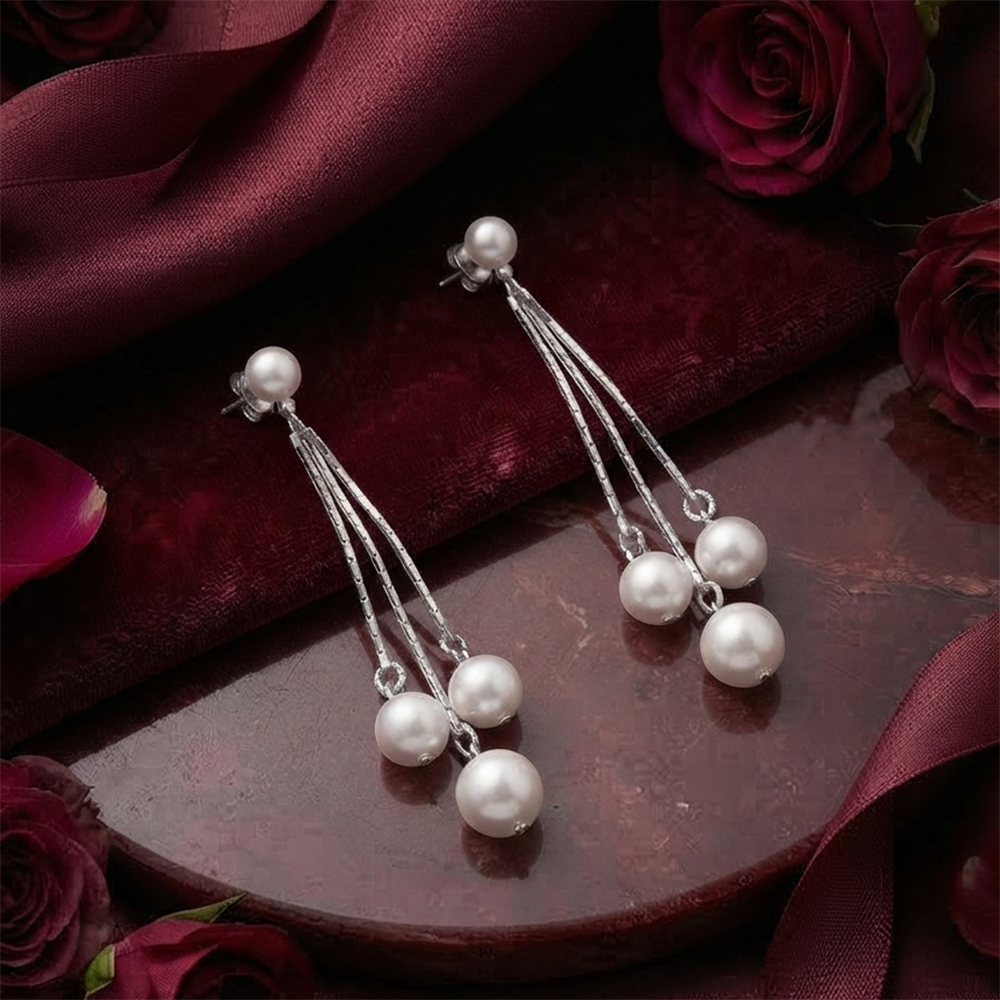 The99Jewel Modern Dangler earrings with pearl Drop
