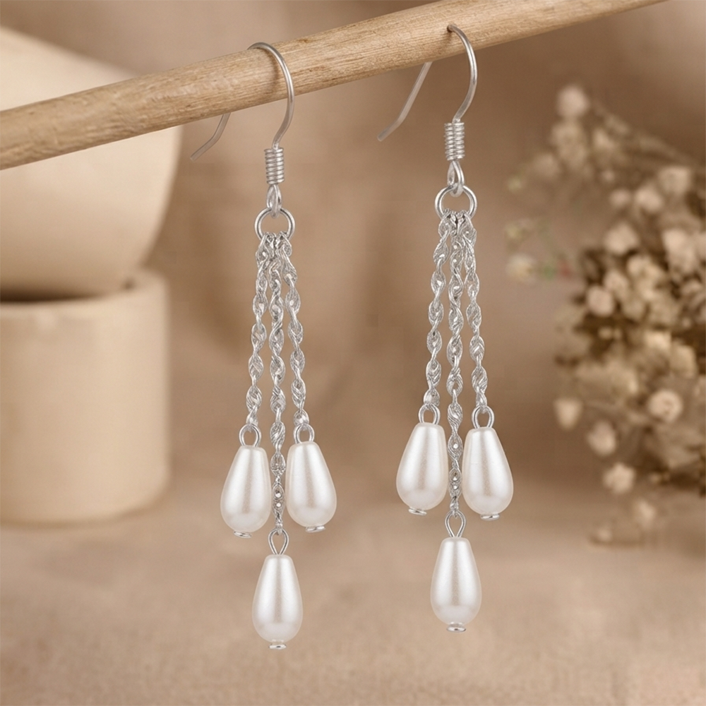 The99Jewel Modern Dangler earrings with pearl Drop