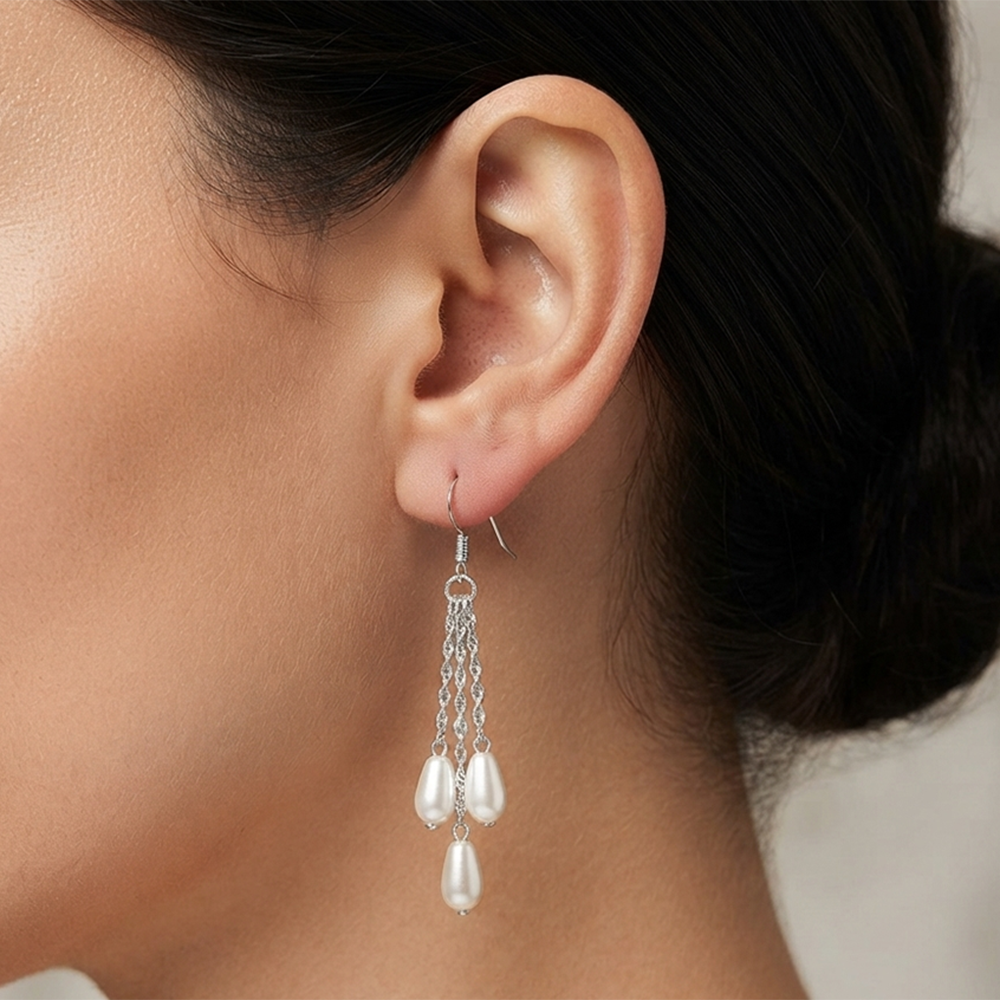 The99Jewel Modern Dangler earrings with pearl Drop