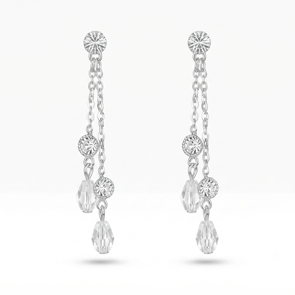 The99Jewel Magnificent Silver Plated Crystal Stone Dangler Earrings for Women