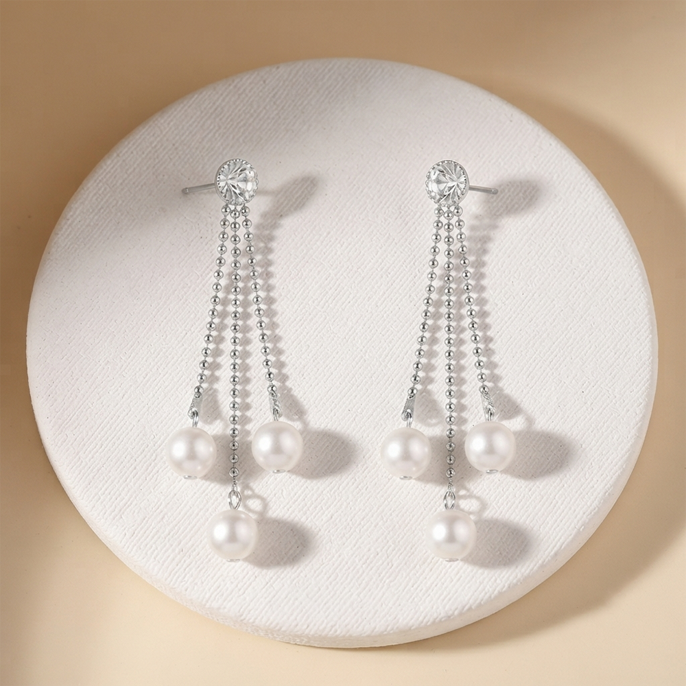 The99Jewel Trendsetter Crystal and Pearl Drop Designer Earrings