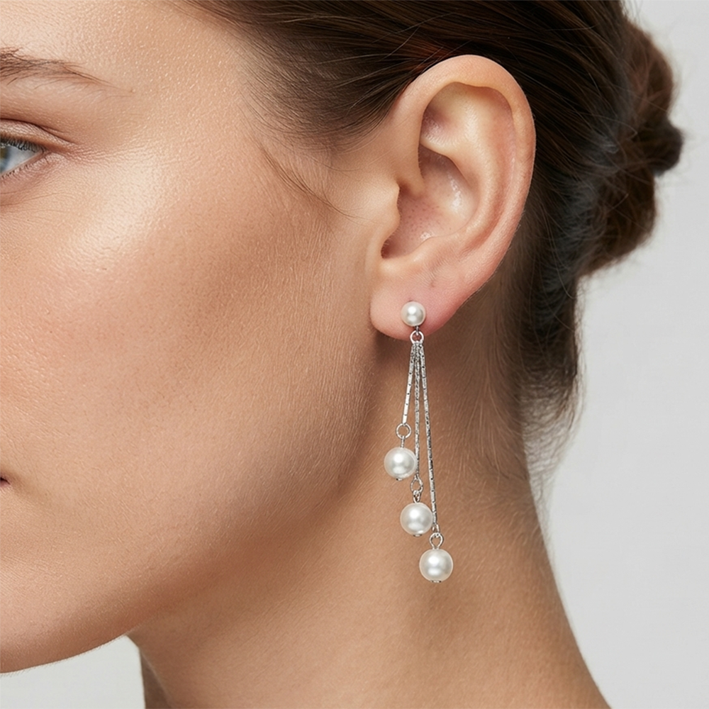 The99Jewel Trendsetter Crystal and Pearl Drop Designer Earrings