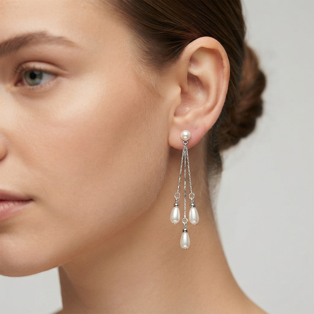 The99Jewel Trendsetter Crystal and Pearl Drop Designer Earrings
