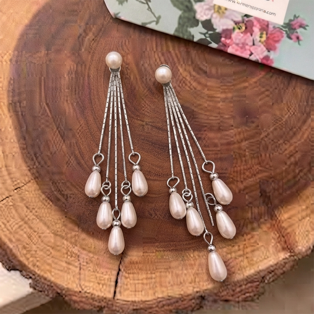 The99Jewel Trendsetter Crystal and Pearl Drop Designer Earrings