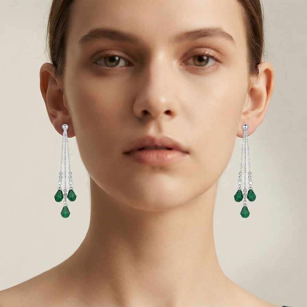 The99Jewel Designer Crystal Stone Drop Earrings for Women