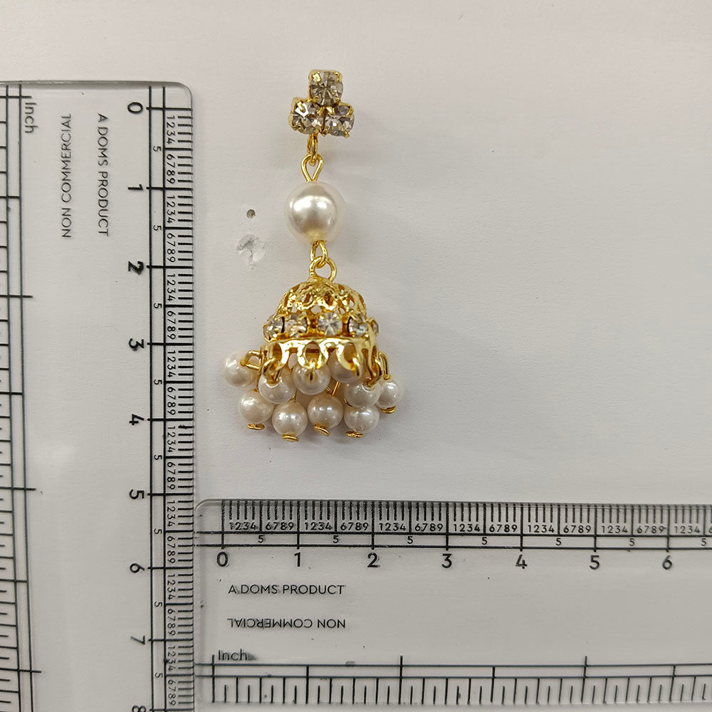 The99Jewel Magnificent Gold Plated Crystal Stone Jhumki EarringsWith Pearl  for Women