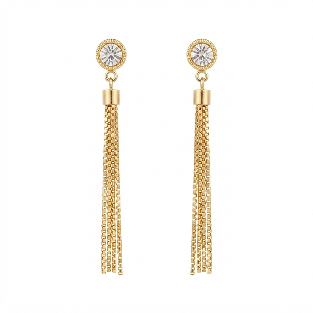 The99Jewel Magnificent Gold Plated Crystal Stone Dangler Earrings for Women