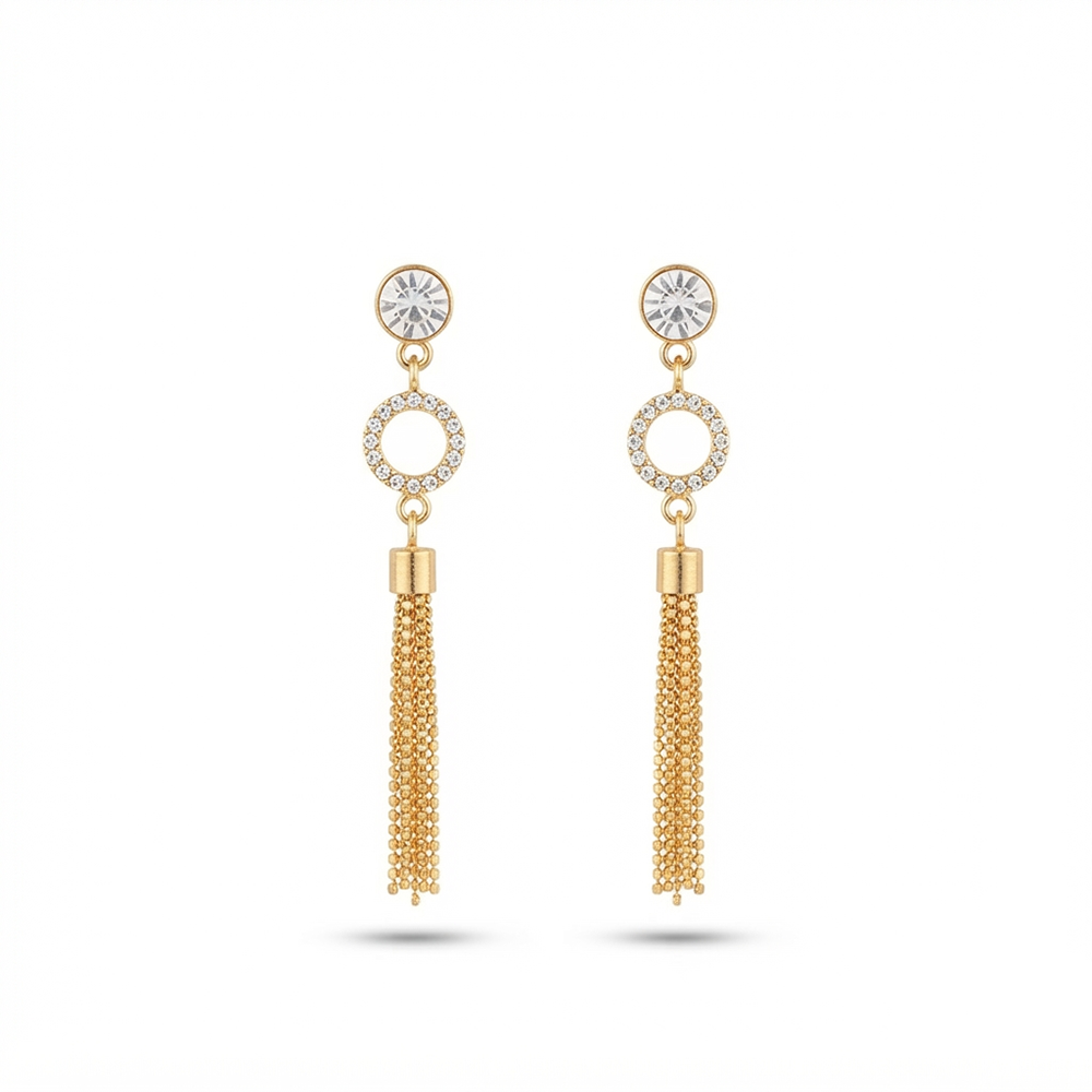 The99Jewel Magnificent Gold Plated Crystal Stone Dangler Earrings for Women